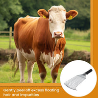 Horse Grooming Rake Shedding Brush Undercoat Rake Ergonomic Steel Cashmere Wool Dematting Comb For Sheep Cow Goat Animals Pets